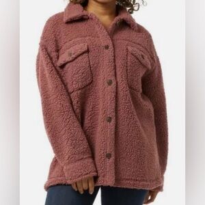 32 DEGREES Women's Cozy Fleece Shirt Jacket Oversized